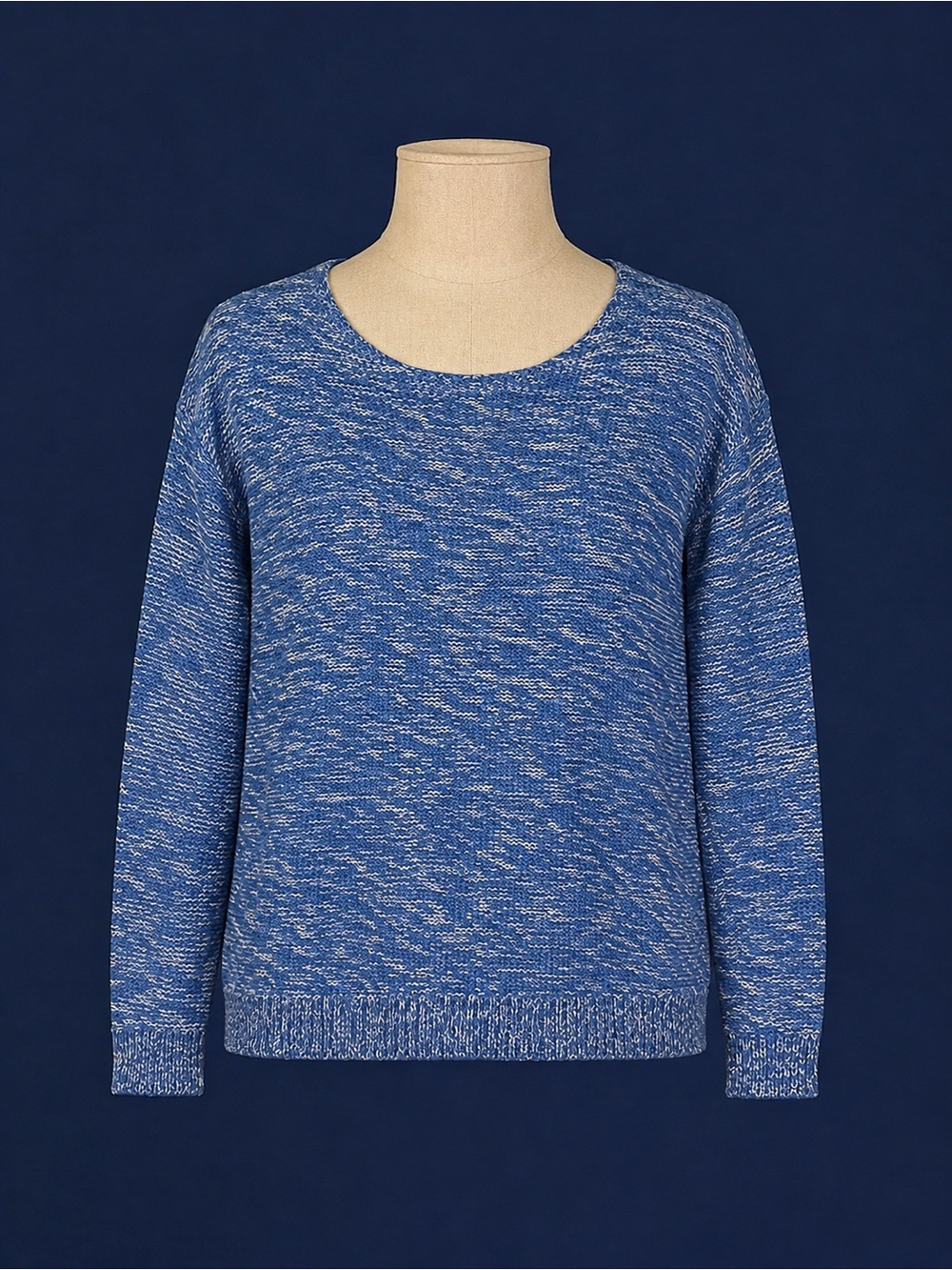 GAP Blue/White Marled Scoop Neck Tunic Sweater, Women’s Medium 2010’s